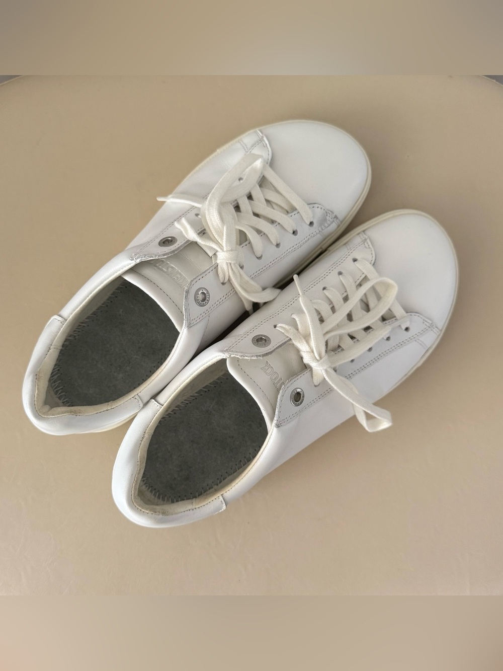 Birkenstock White Lace Up Sneakers EU 39 Narrow Comfort Shoes